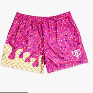 Baseball Lifestyle 101 - NWOT Pink and Yellow strawberry ice cream shorts